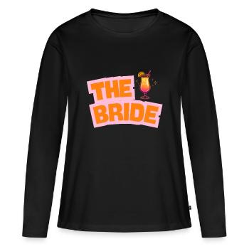 The Bride - Cocktail - personalisierbar - Frauen Premium Bio Langarmshirt - Schwarz - Vorne - Julia (174cm)