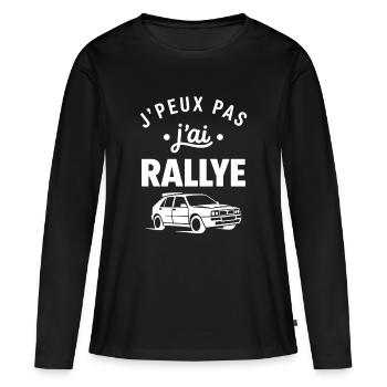 rallye - T-shirt manches longues Premium bio Femme - noir - Devant - Julia (174cm)