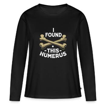 archéologie - T-shirt manches longues Premium bio Femme - noir - Devant - Julia (174cm)