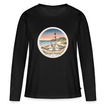 Dänemark - Romantik - Frauen Premium Bio Langarmshirt - Schwarz - Vorne - Julia (174cm)