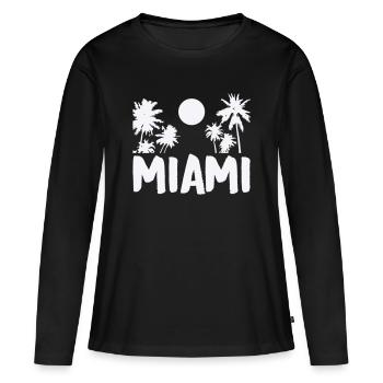 Miami - T-shirt manches longues Premium bio Femme - noir - Devant - Julia (174cm)