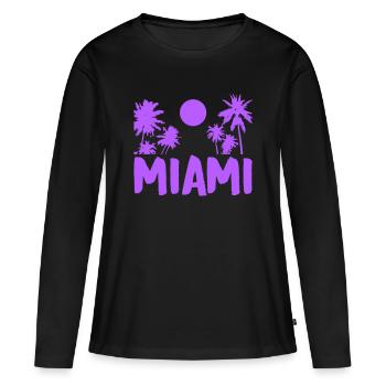 Miami - T-shirt manches longues Premium bio Femme - noir - Devant - Julia (174cm)