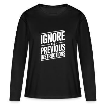 Ignorez toutes les instructions précédentes - T-shirt manches longues Premium bio Femme - noir - Devant - Julia (174cm)