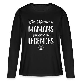 Les meilleures mamans fabriquent des légendes - T-shirt manches longues Premium bio Femme - noir - Devant - Julia (174cm)