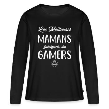 Les meilleures mamans fabriquent des gamers humour - T-shirt manches longues Premium bio Femme - noir - Devant - Julia (174cm)