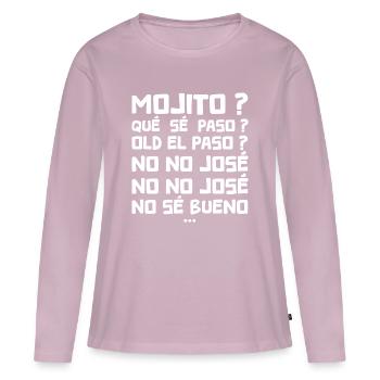 Qué sé paso old el paso No no José No sé bueno - T-shirt manches longues Premium bio Femme - rose poudré - Devant - Julia (174cm)