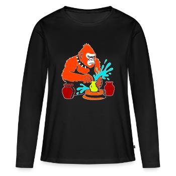 Gorilla Pottery Splash Studio - T-shirt manches longues Premium bio Femme - noir - Devant - Julia (174cm)