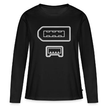 Connecteur fil de feu - T-shirt manches longues Premium bio Femme - noir - Devant - Julia (174cm)