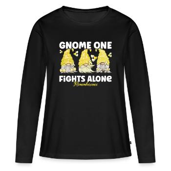 Gnome Un combat seul Mémoire Jaune - T-shirt manches longues Premium bio Femme - noir - Devant - Julia (174cm)