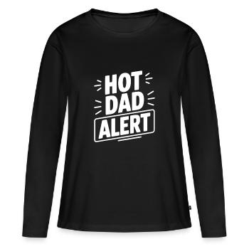 Alerte papa sexy - T-shirt manches longues Premium bio Femme - noir - Devant - Julia (174cm)