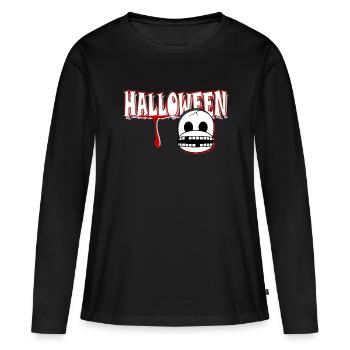 HALLOWEEN - Frauen Premium Bio Langarmshirt - Schwarz - Vorne - Julia (174cm)