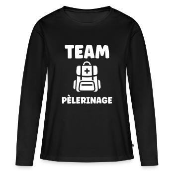 Pèlerinage  - T-shirt manches longues Premium bio Femme - noir - Devant - Julia (174cm)