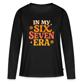 Dans mon mème d’humour italien de la pourriture cervementale de l’ère 67 des Six Sept - T-shirt manches longues Premium bio Femme - noir - Devant - Julia (174cm)