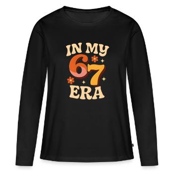 Dans mon mème d’humour italien de la pourriture cervementale de l’ère 67 des Six Sept - T-shirt manches longues Premium bio Femme - noir - Devant - Julia (174cm)