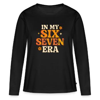 Dans mon mème d’humour italien de la pourriture cervementale de l’ère 67 des Six Sept - T-shirt manches longues Premium bio Femme - noir - Devant - Julia (174cm)