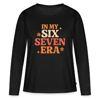 Dans mon mème d’humour italien de la pourriture cervementale de l’ère 67 des Six Sept - T-shirt manches longues Premium bio Femme - noir - Devant - Julia (174cm)