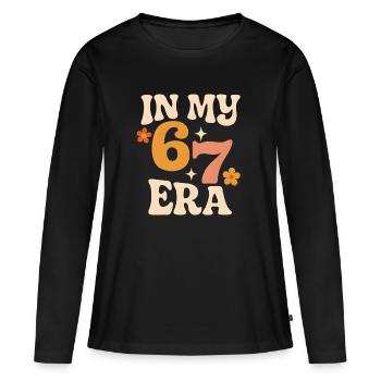 Dans mon mème d’humour italien de la pourriture cervementale de l’ère 67 des Six Sept - T-shirt manches longues Premium bio Femme - noir - Devant - Julia (174cm)