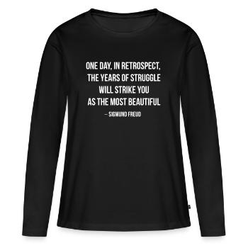 Retrospective Struggle Becomes Beauty - Women's Premium Organic Long Sleeve Shirt - black - Front - Julia (174cm)
