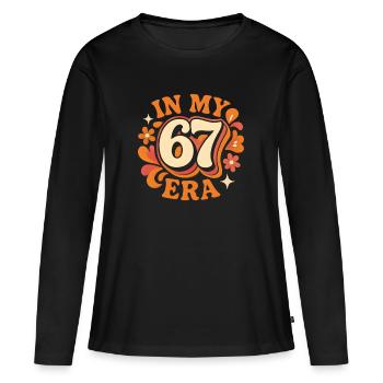 In My 67 Era Italian Brainrot Humor Geburtstag - Frauen Premium Bio Langarmshirt - Schwarz - Vorne - Julia (174cm)