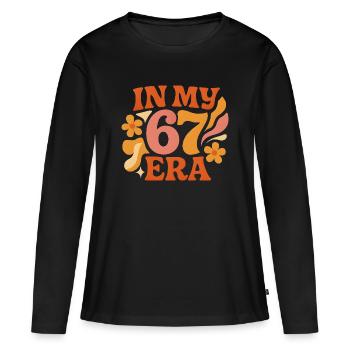 In My 67 Era Italian Brainrot Humor Geburtstag - Frauen Premium Bio Langarmshirt - Schwarz - Vorne - Julia (174cm)