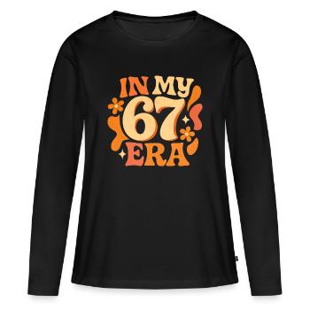 In My 67 Era Italian Brainrot Humor Geburtstag - Frauen Premium Bio Langarmshirt - Schwarz - Vorne - Julia (174cm)