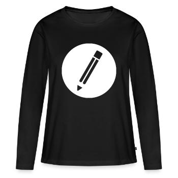 Crayon - T-shirt manches longues Premium bio Femme - noir - Devant - Julia (174cm)