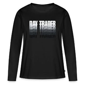 Day Trader Marché boursier Trader boursier - T-shirt manches longues Premium bio Femme - noir - Devant - Julia (174cm)