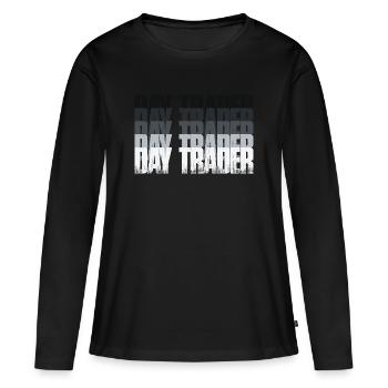 Day Trader Marché boursier Trader boursier - T-shirt manches longues Premium bio Femme - noir - Devant - Julia (174cm)