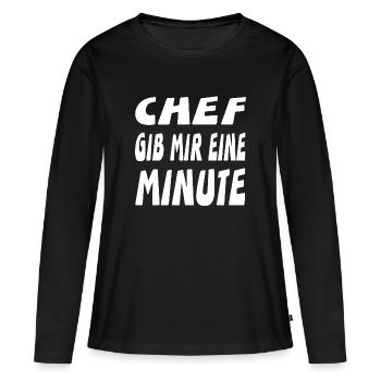 Chef - Frauen Premium Bio Langarmshirt - Schwarz - Vorne - Julia (174cm)