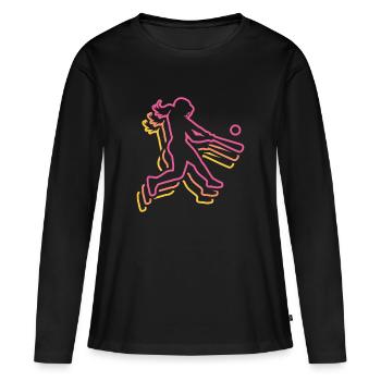 Joueuses féminines de softball - T-shirt manches longues Premium bio Femme - noir - Devant - Julia (174cm)