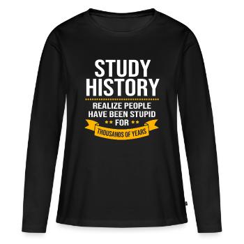 Historisch Historiker Geschichte - Frauen Premium Bio Langarmshirt - Schwarz - Vorne - Julia (174cm)