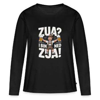 Bayerischer Bierheld Jubel - Frauen Premium Bio Langarmshirt - Schwarz - Vorne - Julia (174cm)