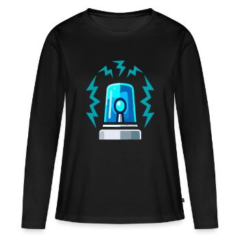 Illustration de l’alarme de la sirène à lumière bleue - T-shirt manches longues Premium bio Femme - noir - Devant - Julia (174cm)
