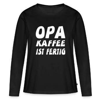 Opa - Frauen Premium Bio Langarmshirt - Schwarz - Vorne - Julia (174cm)