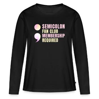 Point-virgule Fan Club de la prévention du suicide point virgule - T-shirt manches longues Premium bio Femme - noir - Devant - Julia (174cm)