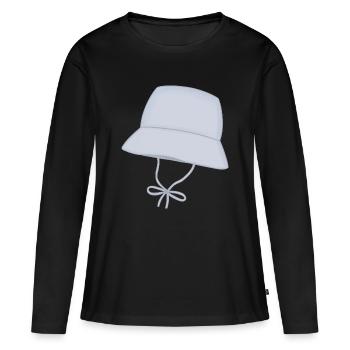 Chapeau à seau pastel avec sangle de menton - T-shirt manches longues Premium bio Femme - noir - Devant - Julia (174cm)