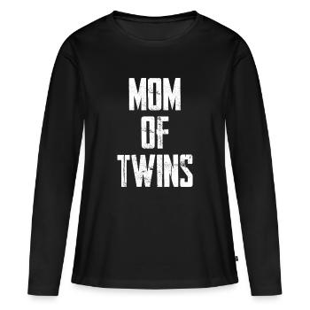 Mom Of Twins - Frauen Premium Bio Langarmshirt - Schwarz - Vorne - Julia (174cm)