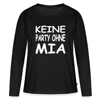 Mia - Frauen Premium Bio Langarmshirt - Schwarz - Vorne - Julia (174cm)