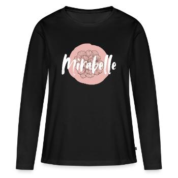 Mirabelle Mädchenname Baby Shower Name Shirt - Frauen Premium Bio Langarmshirt - Schwarz - Vorne - Julia (174cm)
