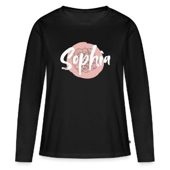 Sophia Mädchenname Baby Shower Baby Girl Name - Frauen Premium Bio Langarmshirt - Schwarz - Vorne - Julia (174cm)