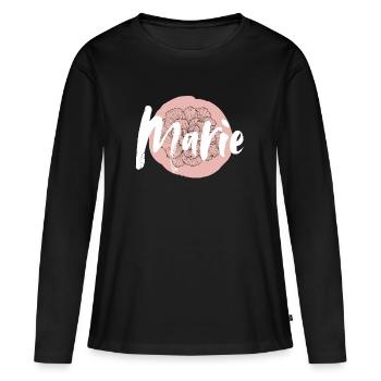Nom de Marie Girl Baby Shower Nom de Baby Girl - T-shirt manches longues Premium bio Femme - noir - Devant - Julia (174cm)
