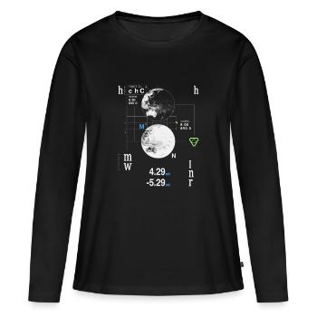 Coordonnées de la carte du monde futuriste du HUD - T-shirt manches longues Premium bio Femme - noir - Devant - Julia (174cm)
