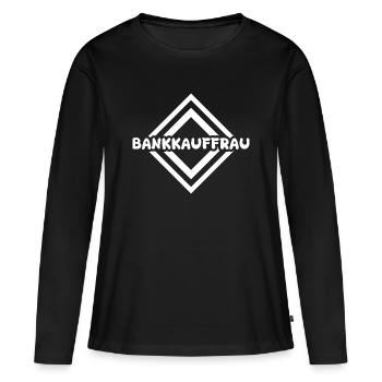 Bankkauffrau Logo Diamond Muster - Frauen Premium Bio Langarmshirt - Schwarz - Vorne - Julia (174cm)