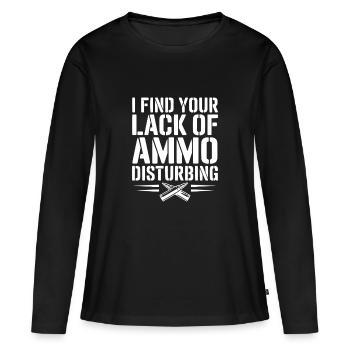 Je trouve ton manque de munitions troublant - T-shirt manches longues Premium bio Femme - noir - Devant - Julia (174cm)