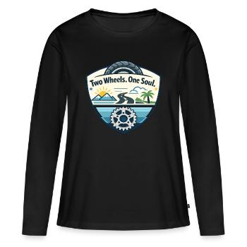 Deux roues, une âme - T-shirt manches longues Premium bio Femme - noir - Devant - Julia (174cm)