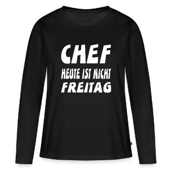 Chef - Frauen Premium Bio Langarmshirt - Schwarz - Vorne - Julia (174cm)