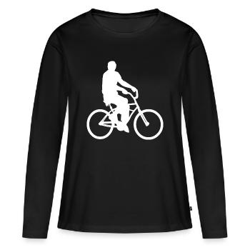 Bicyclette - T-shirt manches longues Premium bio Femme - noir - Devant - Julia (174cm)