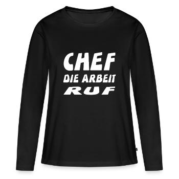 Chef - Frauen Premium Bio Langarmshirt - Schwarz - Vorne - Julia (174cm)