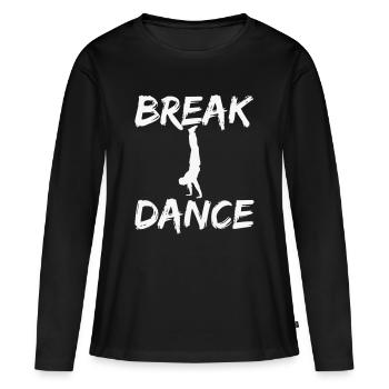 Breakdance Silhouette Motif - T-shirt manches longues Premium bio Femme - noir - Devant - Julia (174cm)