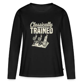 Pédales classiques - T-shirt manches longues Premium bio Femme - noir - Devant - Julia (174cm)